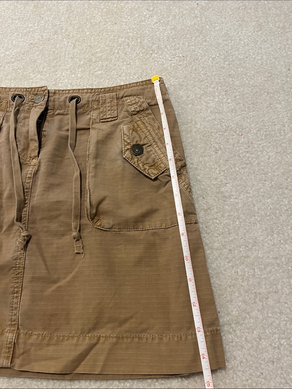 J. Crew Chino Khaki Cargo-Style Mini Skirt with Drawstring - Picture 6 of 6